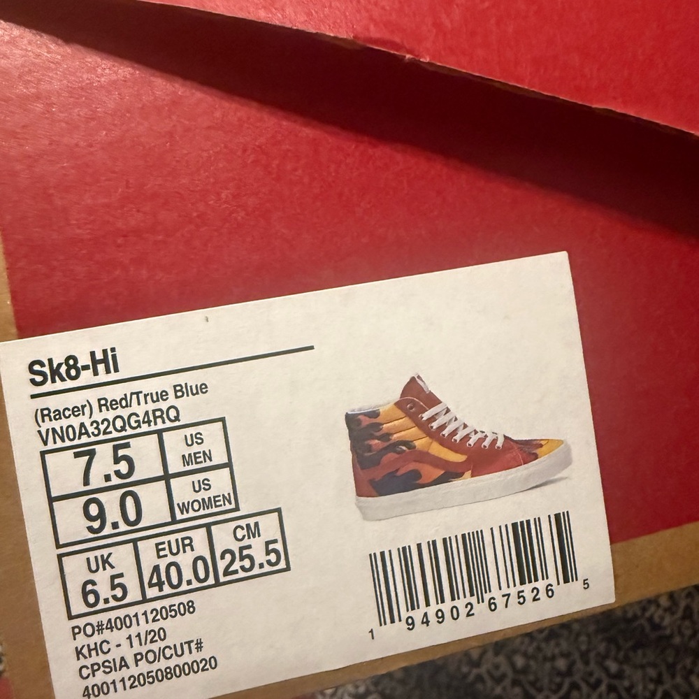 Vans Sk8-Hi Racer Red and True Blue Sneakers
